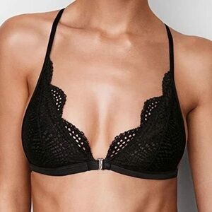 NWT Victoria’s Secret Black Lace Racerback Bralette Bra - S
